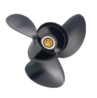 Amita 3 Aluminum Boat propeller for Mercury, Mariner, Honda, Force Outboard and Mercruiser Stern Drive - 3 Blades - 40-140 HP - 4-1/4" Gear case - 15 Tooth Spline & Thru Hub - 1411-140-XX - Solas