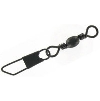 BARREL SWIVEL WITH SAFETY SNAP - 8105 - Black - AZZI Tackle