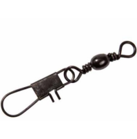 BARREL SWIVEL WITH INTERLOCK SNAP - 8110 - Black - AZZI Tackle