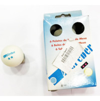 Ping Pong Balls with 2 Stars - White - Pack of 6 Balls - BAL-P21020 - Creber 