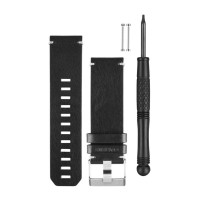 Black Leather Watch Band - 010-12168-29 - Garmin