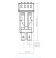 Rocker Switch without Light - 4 phase - Double Pole Single Throw DPST (On)-Off - JH-A12104BB - ASM