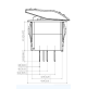 Rocker Switch without Light - 4 phase - Double Pole Single Throw DPST ON-OFF OR (ON)-OFF - JH-A12111ABX - ASM