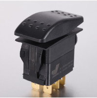 Rocker Switch without Light - 3 phase - Single Pole Double Throw SPDT (On)-On - JH-A11103DB - ASM