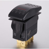 Rocker Switch without Light - 3 phase - Single Pole Single Throw SPST On-Off  - OR (ON)-OFF- JH-A11223ARX - ASM