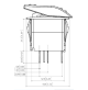 Rocker Switch without Light - 5 phase - Double Pole Single Throw DPST On-Off - JH-A12215AR - ASM