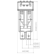 Rocker Switch with Light - 5 phase - Double Pole Single Throw DPST (ON)-OFF - JH-A12315BR - ASM