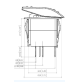 Rocker Switch with Light - 5 phase - Double Pole Single Throw DPST (ON)-OFF - JH-A12315BR - ASM