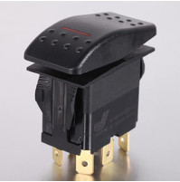 Rocker Switch without Light - 3 phase - Single Pole Single Throw SPST On-Off - JH-A21222ARX - ASM