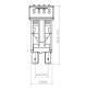 Rocker Switch without Light - 4 phase - Double Pole Single Throw DPST On-Off - JH-A22222ARX - ASM