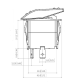 Rocker Switch without Light - 3 phase - Single Pole Single Throw SPST On-Off - JH-A21222ARX - ASM