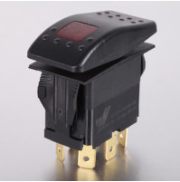 Rocker Switch with Light - 3 phase - Single Pole Single Throw SPST On-Off - JH-A21322ARX - ASM