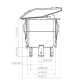 Rocker Switch without Light - 5 phase - Single Pole Double Throw SPDT On-On - JH-A21432CRX - ASM