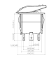 Rocker Switch without Light - 6 phase - Double Pole Double Throw DPDT On-Off-On - JH-A22532ERX - ASM