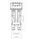 Rocker Switch with Light - 5 phase - Single Pole Double Throw SPDT On-On - JH-A21632CRX - ASM