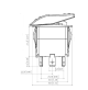 Rocker Switch with Light - 5 phase - Single Pole Double Throw SPDT On-Off-On - JH-A21632ERX - ASM