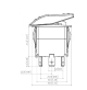 Rocker Switch with Light - 6 phase - Double Pole Double Throw DPDT On-On - JH-A22632CRX - ASM