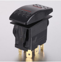 Rocker Switch without Light - 6 phase - Double Pole Double Throw DPDT On-Off-On - JH-A22432ERX - ASM