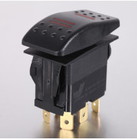 Rocker Switch without Light - 6 phase - Double Pole Double Throw DPDT On-Off-On - JH-A22532ERX - ASM