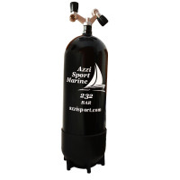 Steel Tank with 2 Outlets Inverted V valve and Boot - Model 2017 - 15 L - 230B - TK-A1508127 - AZZI SUB