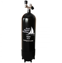 Steel Tank with 2 Outlets inverted V valve Giano and Boot - 18 L - 230B  - TK-A1808218 - AZZI SUB