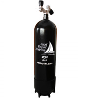 Steel Tank with 2 Outlets inverted V valve Giano and Boot - Model 2017 - 18 L - 230B  - TK-A1808218 - AZZI SUB