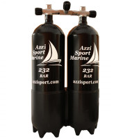 Twin Set Steel Tank with Isolation and Boot - BI 2x10 L - 230B - TK-A1006625 - AZZI SUB