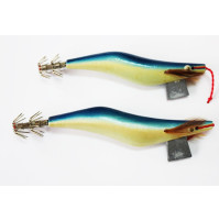 Painted Squid with Plomb - Size 3.0 & 3.50 - Blue and White - S42-BWX - AZZI Tackle