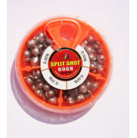 Split Shot of Sphere V-Shaped Sinker with 4 compartments - SS4-80-60 - AZZI Tackle
