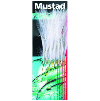 Terminal Tackle - 6 HOOKS WHITE MACKEREL FEATHER TRACE - T9 - Mustad  