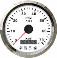 Tachometer with 4 LED ALARM Gauge - Model - CMHB - 0~7000RPM - SS 316 - KY07123X - Kusauto  