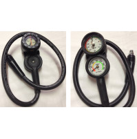 3 Element Console with compass, Depth gauge and Pressure Gauge Nitrox  - with an Extra Flex Hose - CSBM3N - AZZI SUB