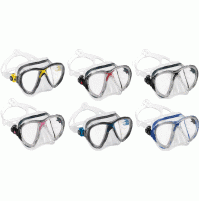 Big Eyes Evolution Mask - Clear Silicone - Assorted Color - Available in Colors Yellow, Red, Black, Pink, Blue, Dark Blue - Sold By One Piece - MK-CDS336099 - Cressi