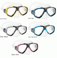 Focus Mask - Clear Silicone - Assorted Color - Available in Color Blue, Yellow, Black, Aquamarine, Pink - Sold By One Piece - MK-CDS241099 - Cressi