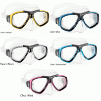 Focus Mask - Clear Silicone - Assorted Color - Available in Color Blue, Yellow, Black, Aquamarine, Pink - Sold By One Piece - MK-CDS241099 - Cressi