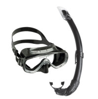 ONDA MARE SET - ONDA MASK + MEXICO SNORKEL - Black SILICONE - Black - ST-CDM1010155 - Cressi: