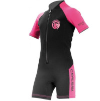 Little Shark 2 mm Kids Shorty Wetsuit for Girls - black/pink - WS-CDG003106X - Cressi