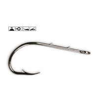 Bait Holder Hook Standard Strength Hook - 50 pieces in Plastic Box - From Size 1 to 16 - 92247NI - Mustad  