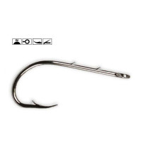 Bait Holder Hook Standard Strength Hook - 25 pieces in Plastic Box - From size 1/0 to 8/0 -  92247NI - Mustad  