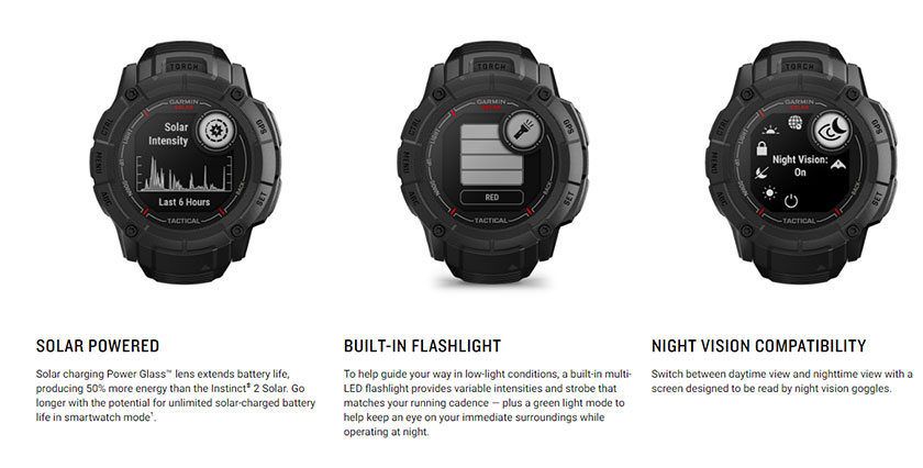 Garmin Instinct 2X Solar Rugged GPS Smartwatch, Moss with Power Glass Lens,  LED Flashlight