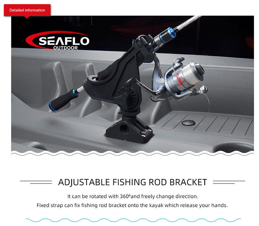Adjustable Fishing Rod Holder For Kayak - Black - SF-RH02 - Seaflo