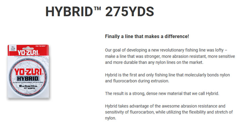 Line HYBRID™ 275YDS / 252 Meters - Clear - R516X - Yo-Zuri